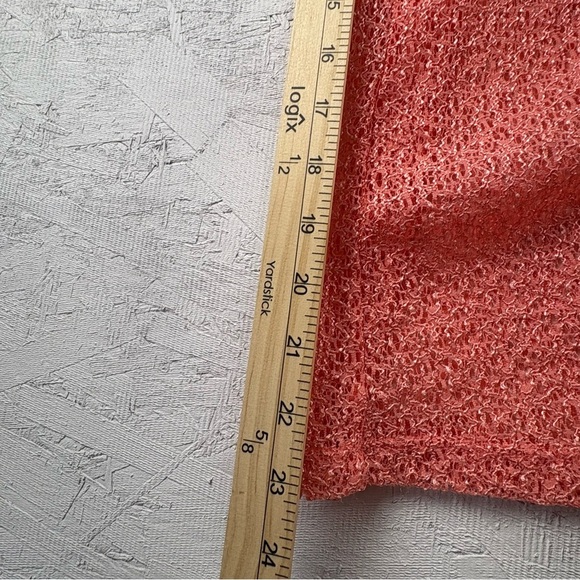 Colletta Open-Front Women's Sweater Coral Crocheted Long Sleeve Cover up Sz 12 - Picture 6 of 9